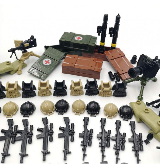 Weapon Pack Military Weapon Accessories Army Guns Simulate Battle Building Blocks Brick Toys for Kids