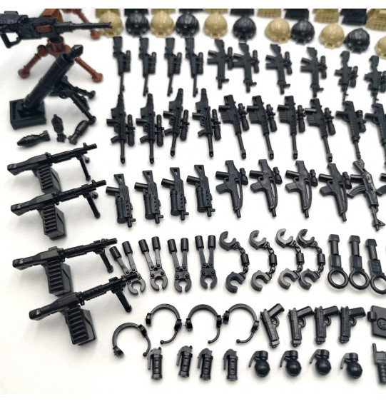 Weapon Pack Military Weapon Accessories Army Guns Simulate Battle Building Blocks Brick Toys for Kids